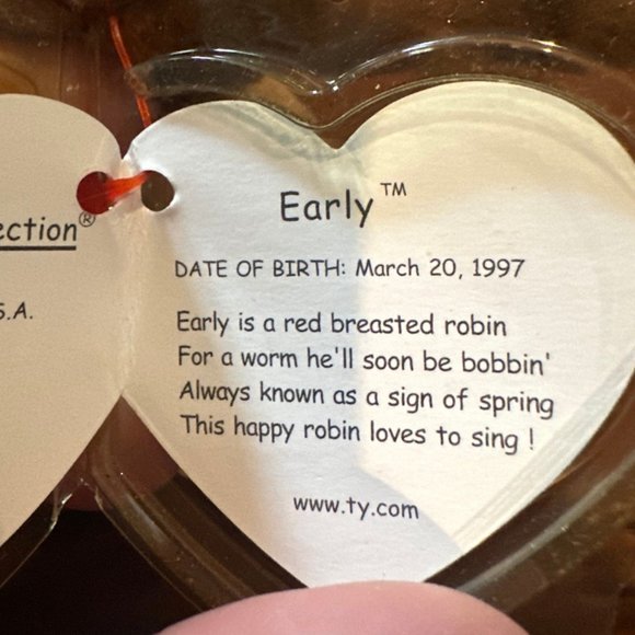 Ty Beanie Babies Early The Robin - NWMT - Picture 7 of 9